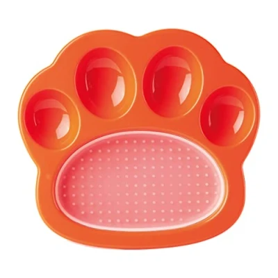 Imagen de PetDreamHouse Paw Mini Cuenco de alimentación Lenta 2 en 1 para Perros y Alfombrilla lamer, Divertido único Plato Forma Pata con una Almohadilla Intercambiable