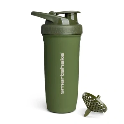 Imagen de Smartshake Reforce Stainless Steel Protein Shaker Bottle 900 ml 30 oz Leakproof Screw on Lid BPA Free Unisex Army Green