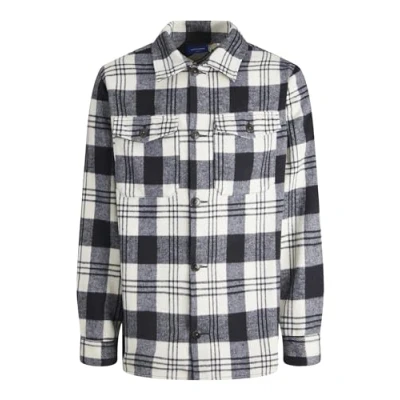 Imagen de JACK &amp; JONES Jorollie Check Overshirt LS Sn Camiseta Camisa, Azul Marino, L para Hombre