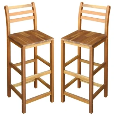 Imagen de vidaXL 2X Taburetes Barra 42x36x110 cm Sillas Altas Bar Madera Maciza Acacia