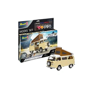 Imagen de Revell 67676 Juego de Modelos VW T2 Camper para Principiantes con Sistema Easy Click, Kit Arranque Accesorios básicos, sin lacar