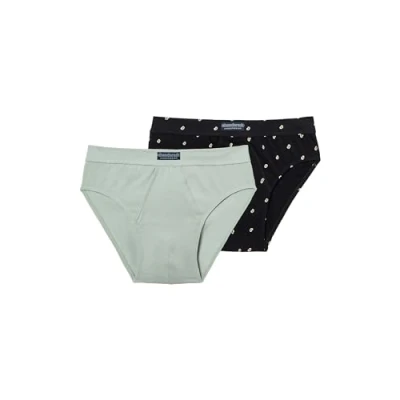 Imagen de Abanderado Slip Abierto Línea Ocean Moda mpks Hombre x2, Multicolor (Kaki Gris Rayas), 60