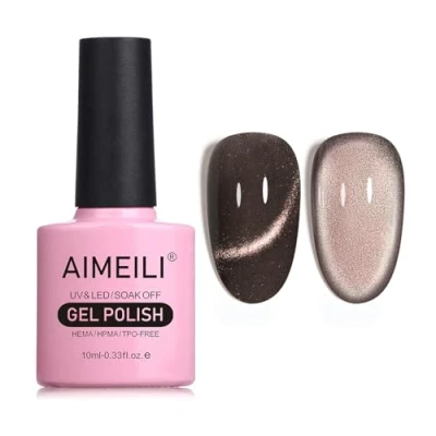 Imagen de AIMEILI 9D Ojo de Gato Esmaltes Semipermanentes para Uñas Sin crueldad Vegano Libre HEMA Magnético Soak Off UV LED Permanentes Esmalte 10ml，733