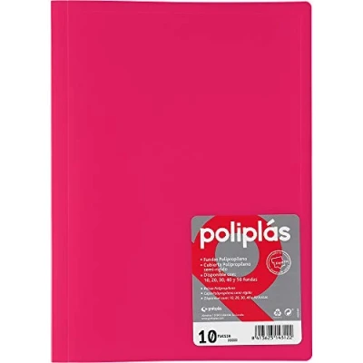 Imagen de Grafoplas 1431254 Carpeta de 10 fundas, tamaño folio, tapas PP, color fucsia