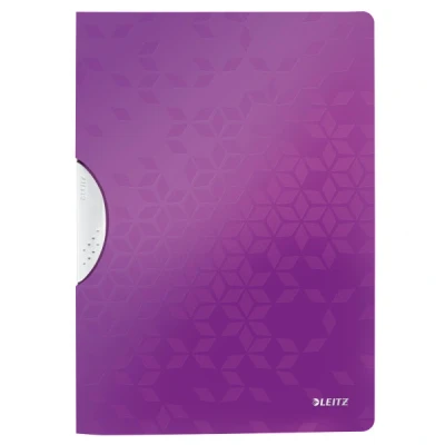 Imagen de LEITZ 41850062 Carpeta COLORCLIP WOW PP tapas de color y clip gris oscuro DIN A4 violeta metalizado