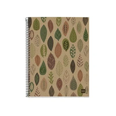 Imagen de Miquelrius Cuaderno Libreta Notebook 100% Reciclado, 4 Franjas de Colores, A5, 120 Hojas Rayas Horizontales, Papel 80 g, 2 Taladros, Cubierta Cartón Diseño Eco