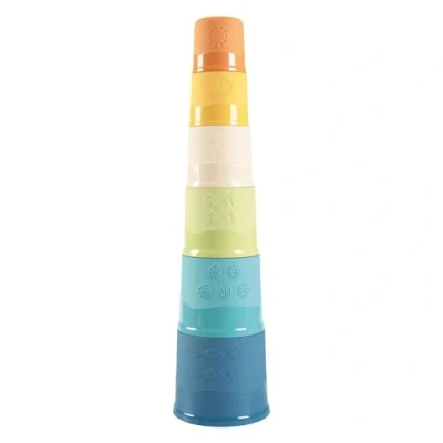 Imagen de Smoby Green Torre de Vasos Apilables, Fabricado en Bioplástico Sostenible Procedente la Caña Azúcar, 100% Reciclable, Embalaje Reciclado, Para Niños a Partir 1 Año (7600140602)