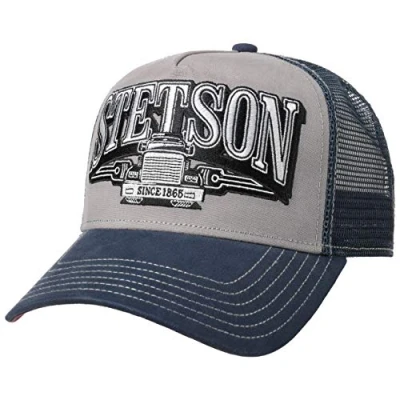 Imagen de Stetson Trucker Cap gorra de camionero para hombre, tamaño ajustable, béisbol con inserto malla, primavera/verano, Since 1865 Azul, 57 61