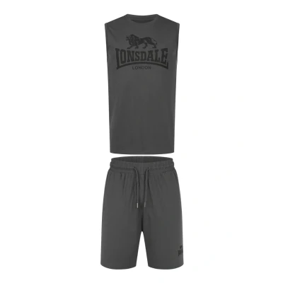 Imagen de Lonsdale ÄRMELLOSES SET Normale Passform Allanton Pantalones deportivos, Hombre, Talla: 5XL, Anthracite black