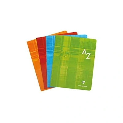 Imagen de Clairefontaine 63748AMZC Pack de 2 Directorios Alfabéticos con lomo grapados 17x22 cm 96 Páginas cuadrados Papel Blanco 90 g Cubierta cartulinaresistente Color Aleatorio