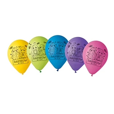 Imagen de Globos impresos de látex Rainbow High, 10 unidades