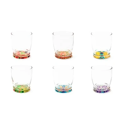 Imagen de Excelsa Lisboa Juego de 6 vasos con fondo decorado, ml 340, Diámetro 8 cm, Vidrio