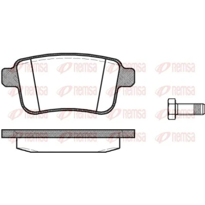 Imagen de REMSA 1352.00 Juego de pastillas freno Eje trasero con tornillos accesorios RENAULT: Kangoo II / Grand Kangoo, Express