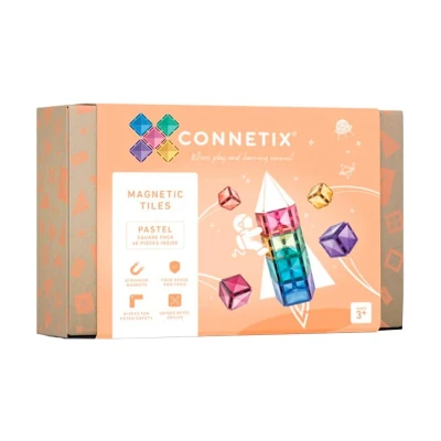 Imagen de Construcción Connetix Pastel Square 40 Piezas