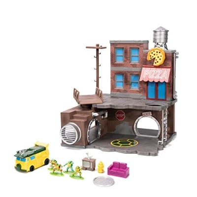 Imagen de Teenage Mutant Ninja Turtles Turtle Lair Nano Scene w/ 1.65&quot; Die Cast Collectible Figures, Toys for Kids and Adults
