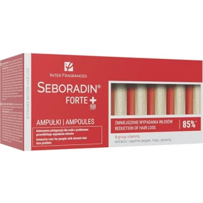 Imagen de Seboradin Forte sérum anticaída del cabello, Suero para el crecimiento tratamiento debilitamiento y la pérdida de cabello crónica, con extractos naturales, vitaminas, (14 x 5,5 ml)