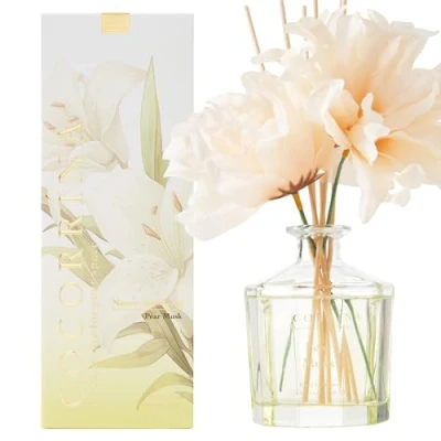Imagen de COCORRÍNA Flor Difusor de Varillas con 8 Fragancia 250ml/ Almizcle Pera/Ambientadores Hogar, Ambientador Varillas/difusor Aromas/para Decoración Baños y Estanterías