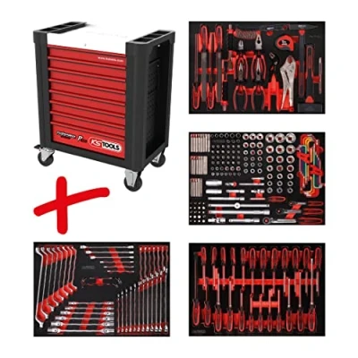 Imagen de KS Tools 810.4241 Dotación de carro taller Performanceplus P10 con 241 herramientas para 4 cajones
