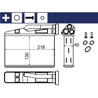 Imagen de MAHLE ORIGINAL AH 240 000S Radiador de Calefaccion con accesorios junta anular, tornillos BMW: 5 Berlina