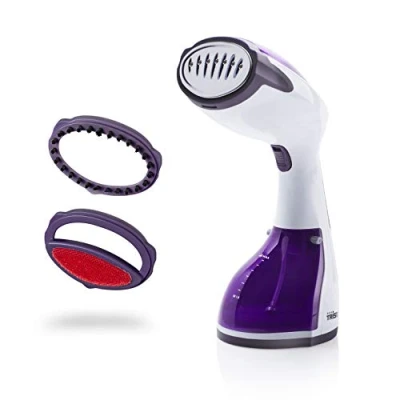 Imagen de Tristar ST 8916 Plancha vertical portátil, Salida de Vapor Continua 20 g/min, 2 Cabezales Cepillo, Viaje y hogar, Mata Las bacterias los ácaros del Polvo, 1200 W, Plástico, Morado