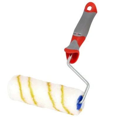 Imagen de KOTARBAU® Rodillo de pintura hilo amarillo, 160 mm, pintar con mango goma, Rodillos para paredes y techos, antigoteo,