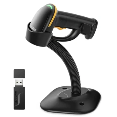 Imagen de Inateck Escáner de Código Barras 2D con Soporte Inteligente, Lector Codigo Inalambrico, Barcode Scanner App y SDK, Imager Batería 2600mAh, BCST 35