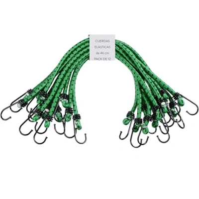 Imagen de PRETEX Pulpos Elasticos Transporte Set de 12 tensores elásticos con Gancho Cuerdas Elásticas Ganchos 45 cm 12x Pulpo Elastico para Bicicleta Equipaje Coche Moto