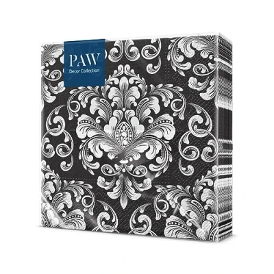 Imagen de PAW Servilletas Papel 3 Capas (33 x 33 cm) I 20 Unidades con Diseño de Clásica Decoradas para Comunión, Bautizo, Decoupage, Fiesta Color: Beautiful Moments black