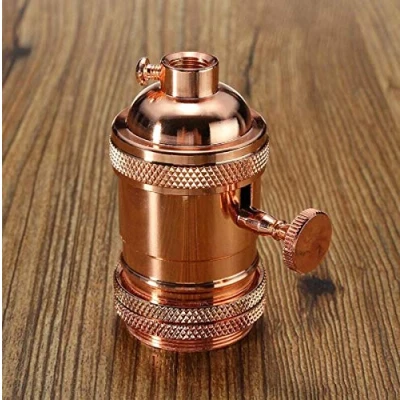 Imagen de MASUNN E26/E27 Retro Vintage Edison Industrial Bombilla de Luz Titular La Lámpara con Switch Oro Rose