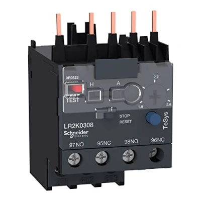 Imagen de Schneider Electric LR2K0308 TeSys LR2K Relé Térmico, 3P, 1.8… 2.6A, Clase 10A, 58mm x 45mm 65mm