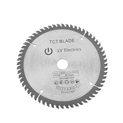 Imagen de 165 mm TCT Hoja de sierra circular Disco corte giratorio plata para cortar madera 60 dientes + 1 anillo reducción