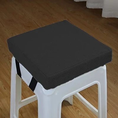 Imagen de GGoty Cojín grueso de 5/8 cm para silla, cuadrado, silla comedor, taburete, antideslizante, el hogar, la escuela, taburete (28 x 28 5 cm, negro)