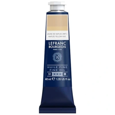 Imagen de Lefranc Bourgeois 301787 Pintura al óleo fina, calidad, resistente a la luz y de consistencia uniforme, tubo 40ml, ideal para lienzos tableros pintura, Tono amarillo Nápoles