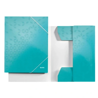 Imagen de Leitz 39820051 Carpeta de Cartón 3 Solapas Din A4 Wow Color Turquesa, 250 hojas