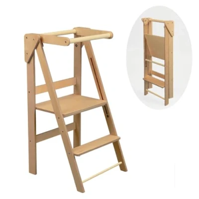 Imagen de Torre de Aprendizaje Montessori, Madera, Montessori con Rieles Seguridad para Niños 2 a 6 Años