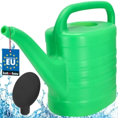 Imagen de KOTARBAU® Regadera de plástico Resistente 10 l, Ovalada con Cabezal Efecto Lluvia, Accesorio jardinería para regar Flores, Plantas, alcachofa extraíble, Mango ergonómico