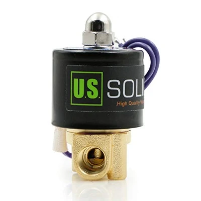 Imagen de U.S. Solid 12V DC 1/4&quot; G Válvula de solenoide eléctrica Latón Normalmente Cerrado Solenoid Valve Impulsado Directamente para Agua Aire Aceite Diesel Viton Material del sello