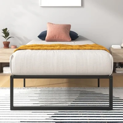 Imagen de Zinus Cama Lorelai de 100 x 200 cm Altura 36 con Espacio Almacenamiento Debajo la Marco Metal Negro