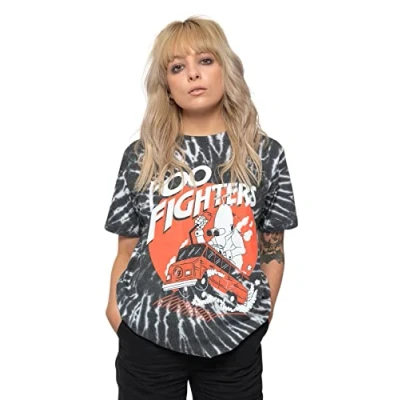 Imagen de Foo Fighters Camiseta Speeding Bus Band Logo Nuevo Oficial Unisex Negro Dye Wash, , M