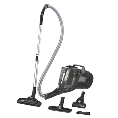 Imagen de Hoover HP1 Aspiradora Compacta Potente para Suelos Duros, Delicados y Alfombras, Boquillas Parquet Mascotas, Filtro de Polvo EPA, Capacidad 2L, Accesorios Integrados, Radio 8,2m [HP120PET]
