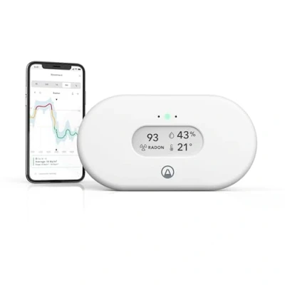 Imagen de Airthings View Radon 2989 Monitor de gas radón (gas radón, humedad, temperatura) con conexión Wi Fi, función hub y pantalla Calm Tech