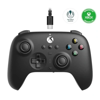 Imagen de 8Bitdo Ultimate Wired Controller for Xbox, Hall Effect Joystick Update, Compatible with Xbox Series XS, One, Windows 10 &amp; 11 Officially Licensed (Black)