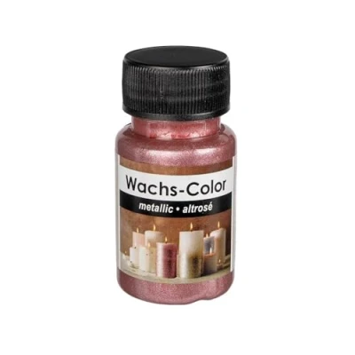Imagen de Ideen mit Herz Cera de color metalizado, ideal para pintar velas, 50 ml (rosa envejecido)