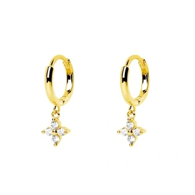 Imagen de SINGULARU Pendientes Hindi. Plata de Ley 925 con Acabado Baño Oro 18 Kt. Cierre Congo. Joyas para Mujer