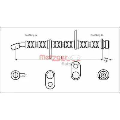 Imagen de METZGER 4113605 Latiguillos de Freno 560mm HONDA: CRX 2, CIVIC 4 Hatchback