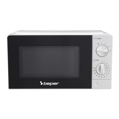 Imagen de BEPER BF.570 Microondas 20 Litros,700W,Plato giratorio diámetro 24,5 cm, Función Defrost, 5 Niveles de potencia, Temporizador ajustable, Luz funcionamiento, Blanco
