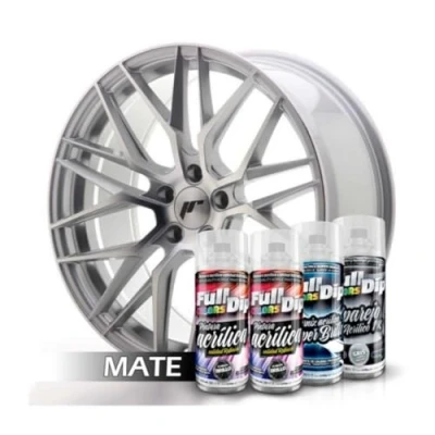 Imagen de AutoFullCar Pack Llantas Full Colors By Dip Pintura ACRÍLICA PERMANENTE Formato Spray 400 ml/u. Contiene Aparejo, y Barniz Acabado Brillo o Mate (ALUMINIO METALIZADO MATE)