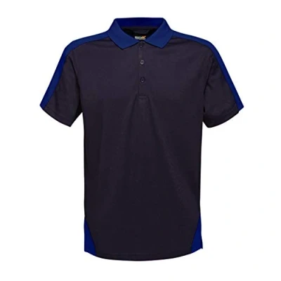 Imagen de Regatta Contrast Quick Wicking Button Neck Polo Shirt T Shirts/Polos/Vests, Hombre, Navy/New Royal, M