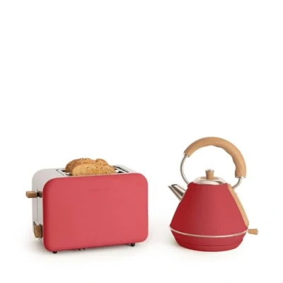 Imagen de CREATE/PACK TOAST RETRO + KETTLE M/Tostadora de pan rojo con hervidor agua rojo/Hervidor 1 L