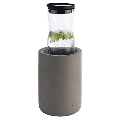 Imagen de APS Enfriador de Botellas Element hormigón con Parte Inferior Que Protege los Muebles para 0,7 1,5 litros Ø 12/10 cm, Altura 19 Gris